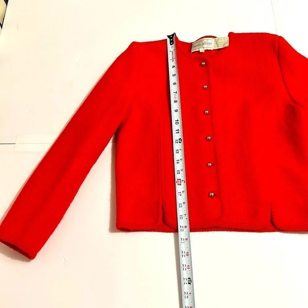 Vintage The eagle’s eye women’s wool button up red jacket size 10